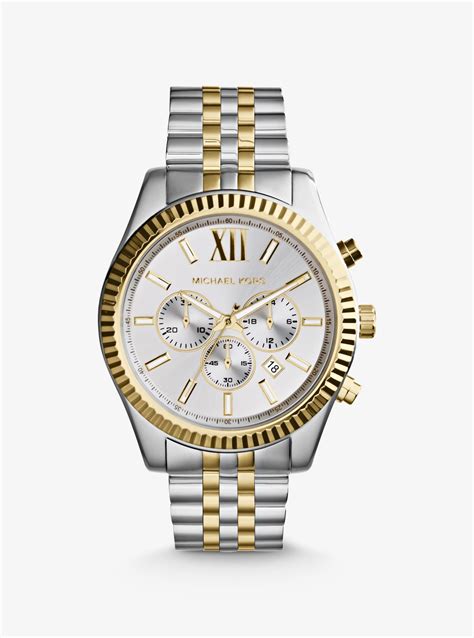 michael kors lexington silver gold